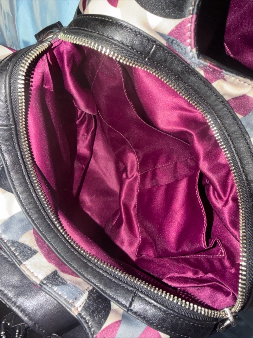 Vintage COACH MAGGIE OP ART HOBO PURPLE CHAINLINK SATCHEL HANDBAG F0967-14420 - Picture 4 of 10